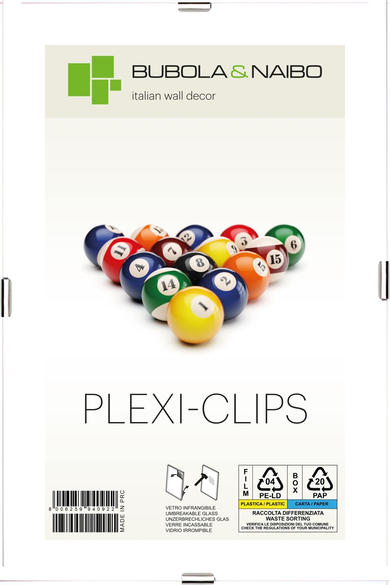 MINIMAL SERIE PLEXI-CLIPS GIO - frontale